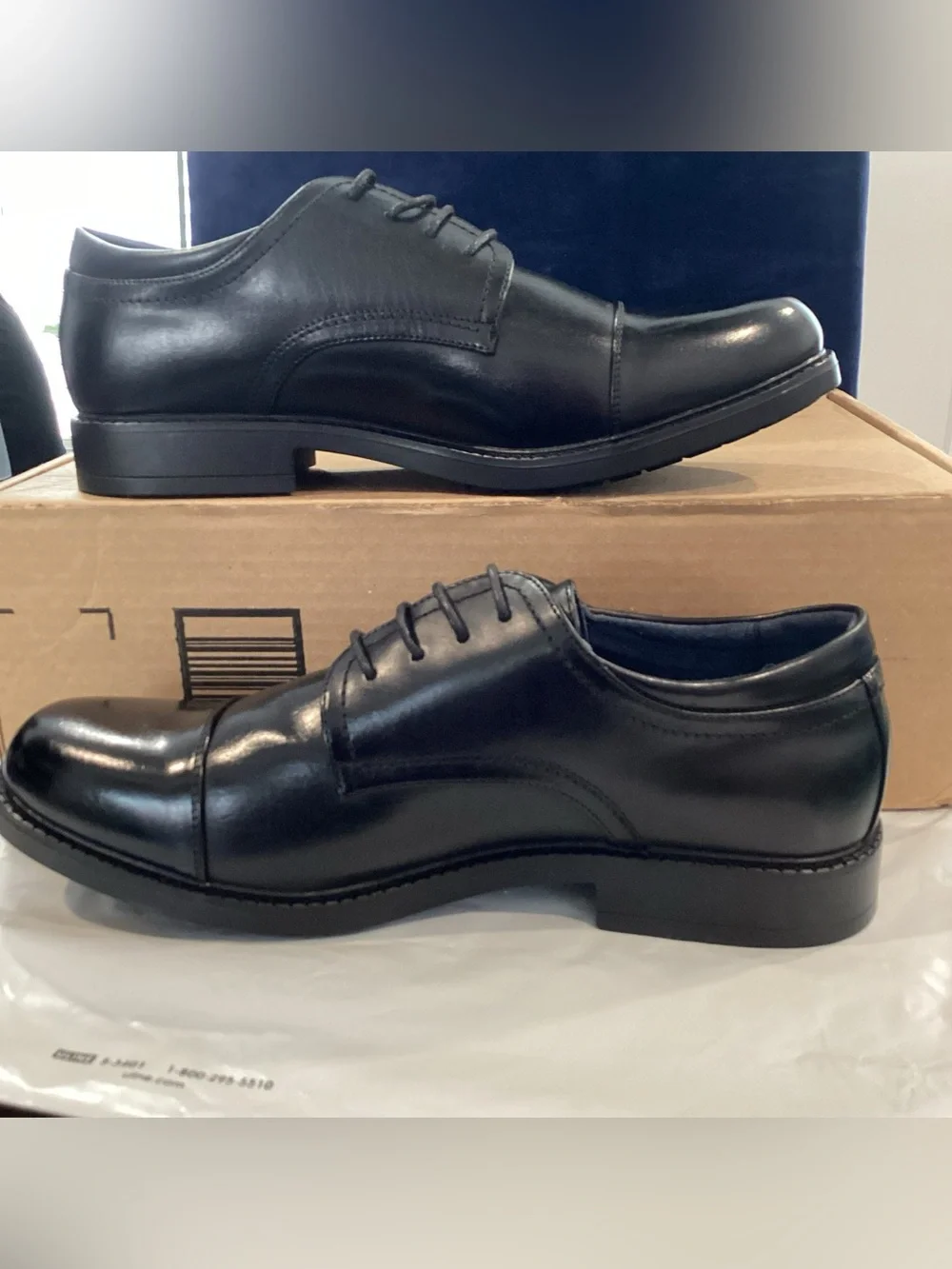 Bruno Marc Downing-01 Men’s Size 12 Black Cap Toe Dress Shoes NWOB